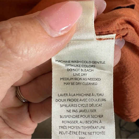 Maeve Rust Linen Blend Mini Dress Size Large - Picture 6 of 9